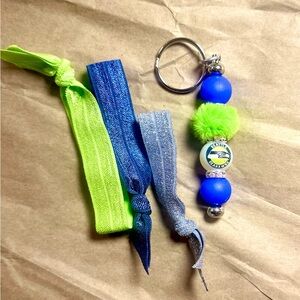 Seattle Seahawks Keychain Accessory and Hair ties
